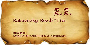 Rakovszky Rozália névjegykártya