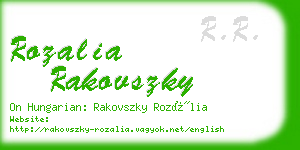 rozalia rakovszky business card